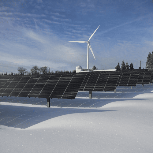 Wind turbine with solar panels
