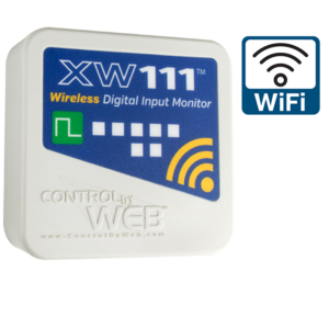 XW-111 WiFi-enabled digital input monitor with two inputs for switch-state closure sensors